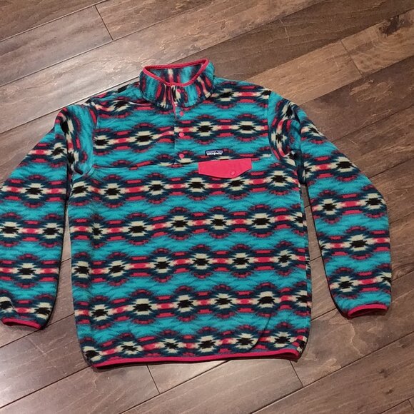 Patagonia Synchilla Aztec Snap T Pullover Fleece Jacket Women's XL - Picture 1 of 7
